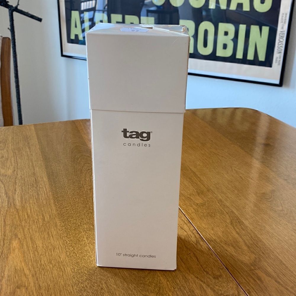 NEW Tag 12 10” ivory straight candles